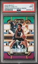 2023 PANINI SELECT GREEN/WHITE/PURPLE PRIZM #76 DERECK LIVELY II PSA 9