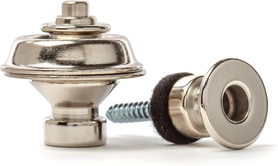 Sistema de bloqueo de correa de guitarra acústica de níquel Straplok - Solución de seguridad de 2 piezas Foto 3 de 4