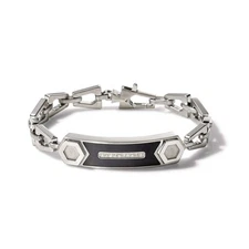 Bulova Mens Precisionist ID Link Bracelet, Silver, Large, J96B002L