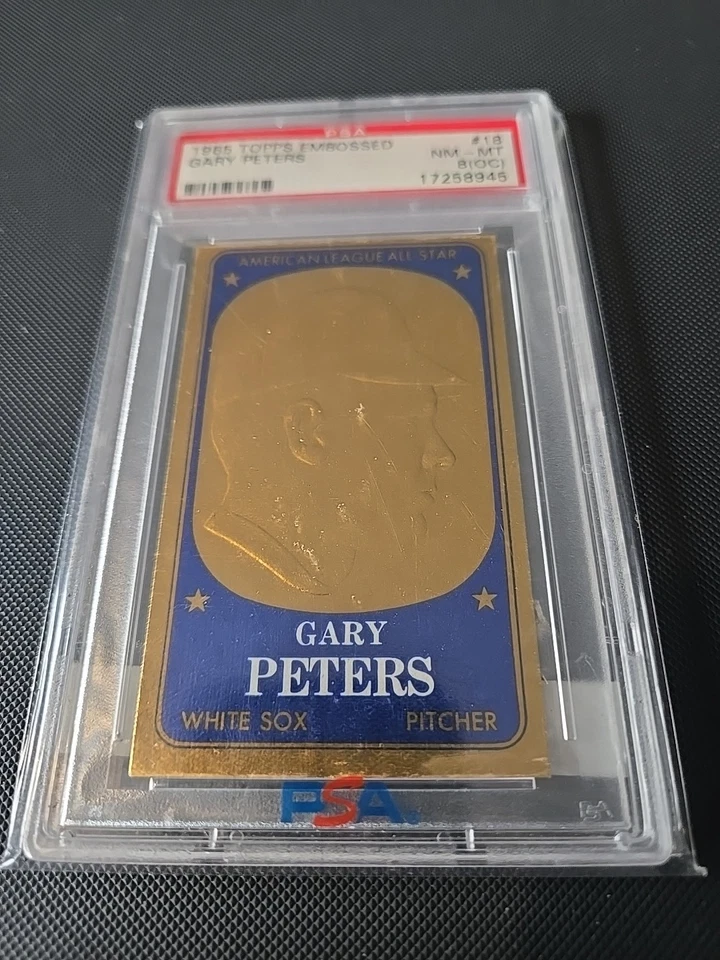 Tarjeta de Gary Peters 1965 Topps en relieve #18 PSA 8 Foto 4 de 4