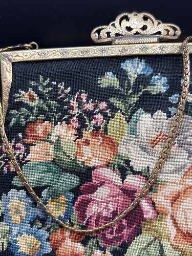 Vintage Antique Hungarian Hungary Petit point Purse Handbag Attached Coin Purse - Picture 5 of 18