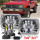 Pair Black 5X7" 7x6" Dot Led Headlights Hi/Lo Drl for Nissan Toyota Pickup Truck (For: Nissan)