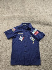 Vintage Boy Scouts Of America Shirt Boys 14-16 Blue Official Uniform