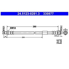 2x Bremsschlauch hinten für Mercedes SL R129 SLK R170 R171 | 24197924