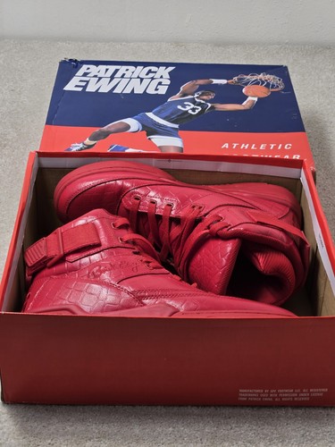 Patrick Ewing shoes mens 9.5 33 Hi top triple red basketball adjustable with box - Picture 17 of 19