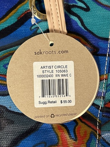 Bolso de Mano Sakroots Artists Circle Reef con Cremallera Doble Asa Lona Recubierta Nuevo con Etiquetas - Imagen 9 de 13