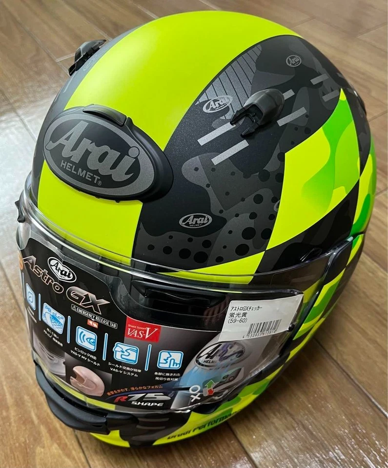 Arai Astro GX Full Face Helmet Checker Yellow L:59-60cm New From Japan - Image 2 of 4