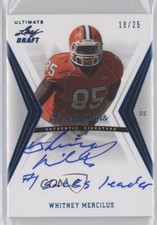 2012 Ultimate Leaf Draft Blue Inscriptions 18/25 Whitney Mercilus #WM1 Auto 0s3
