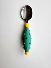 Vintage 2004 Gerber Infant Spoon Green And Yellow