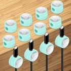 Cable Organizer Holder, 12 Pcs Magnetic Spring Desk Cable Management, Blue