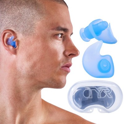 TYR Silicone Molded Ear Plugs, Blue 1 pair (Pack of 1),