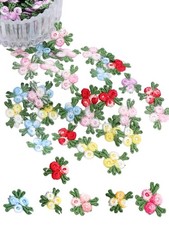 140 Pieces Mini Flower Patches for Clothes,Rose Lace Applique,Fabric Embroidery