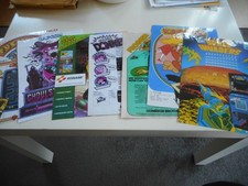 7 laminowanych ulotek do automatu wideo Space Invaders / Frogger / Donkey Kong / Puck Man