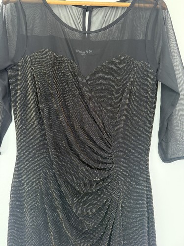 Abito da festa Scarlett & Jo nero oro lurex glitter a cuore taglia 10 prezzo consigliato £ 75 - Foto 13 di 22