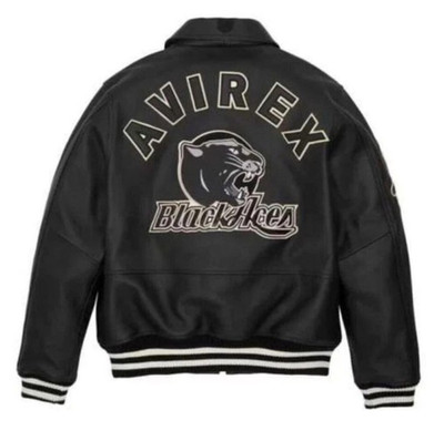Avirex Men s Black Cowhide Leather Bomber Jacket American Icon Flight Style
