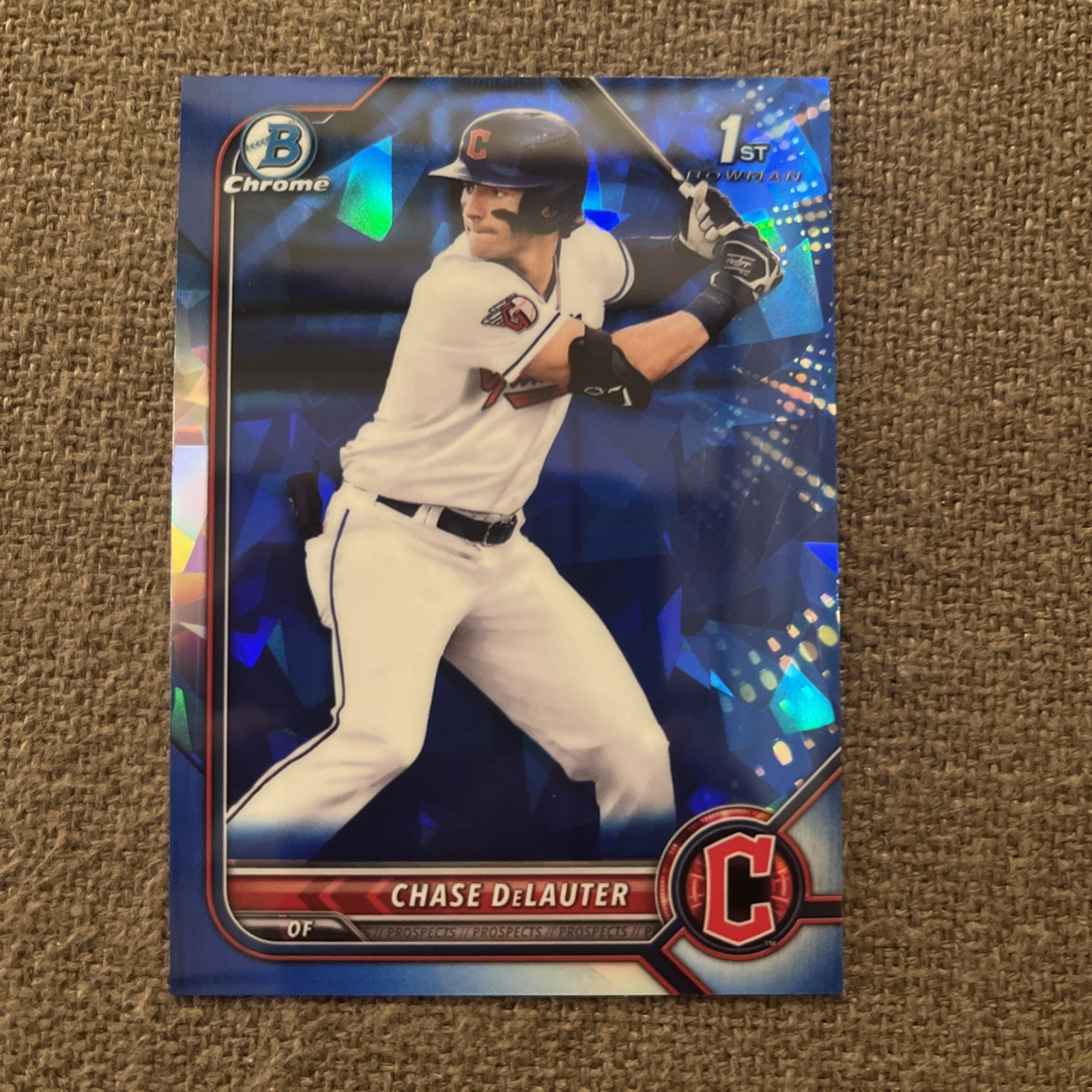 Chase DeLauter 1st Rookie Card RC 2022 Bowman Draft Sapphire #BDC-49