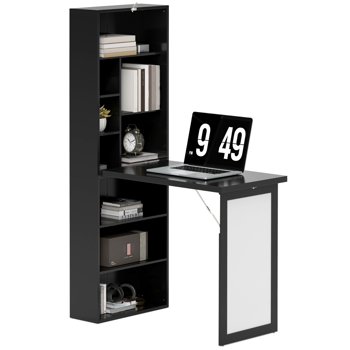 Bobobiy Black Three-Part Work Desk, With Storage And Writing Board - Image 2