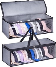 KIMBORA 2 PCS Wide Hat Storage for 25 inches x 8.3 x 7.6 inches, Grey