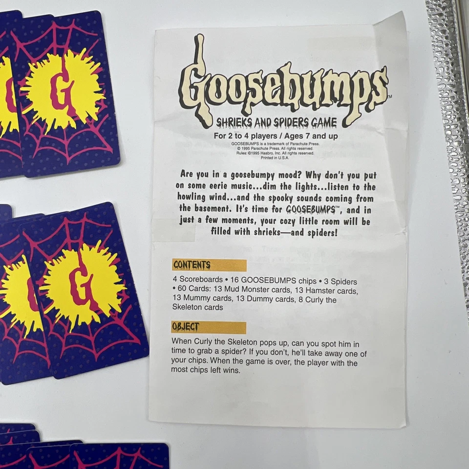 Goosebumps SHRIEKS & SPIDERS Vintage (1995) COMPLETE Board Game Fun - Image 3 of 4