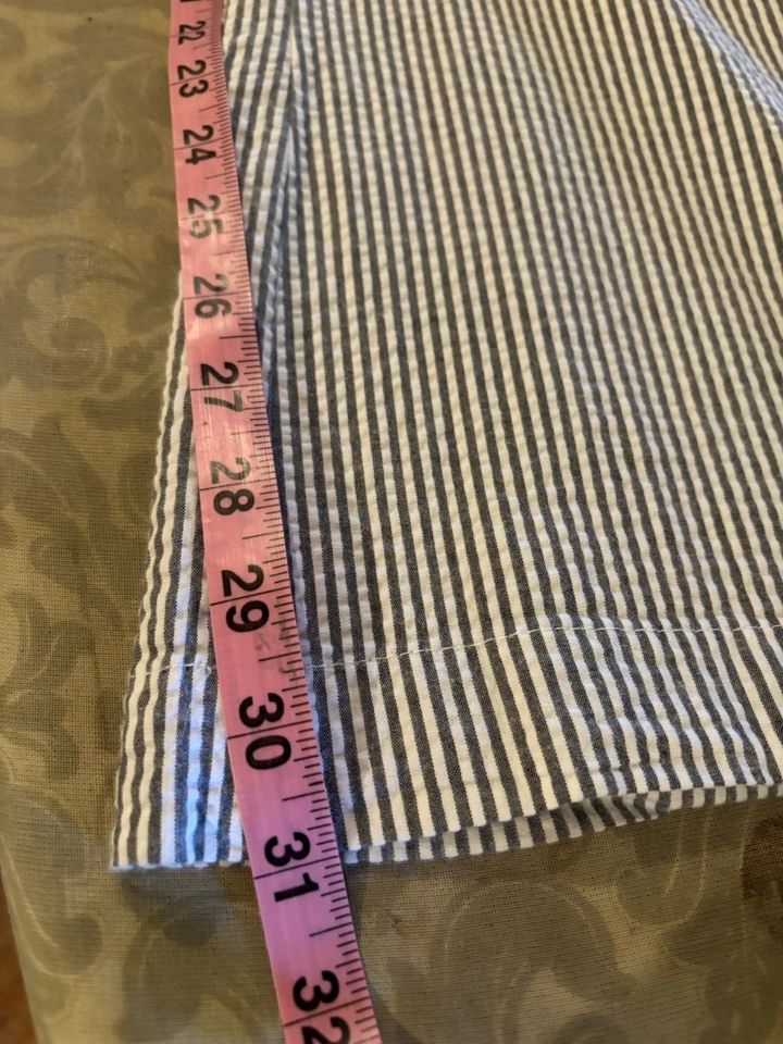 Pantalones Bitten Sarah Jessica Parker Talla 6 Seersucker Algodón Pierna Ancha Gris Blanco Foto 4 de 4