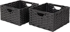 Seville Classics Premium Handwoven Portable Rectangular (2-Pack), Black 