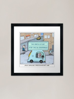 Self-driving Freethinking Car Frame Framed Wall Art Poster Canvas Print Picture