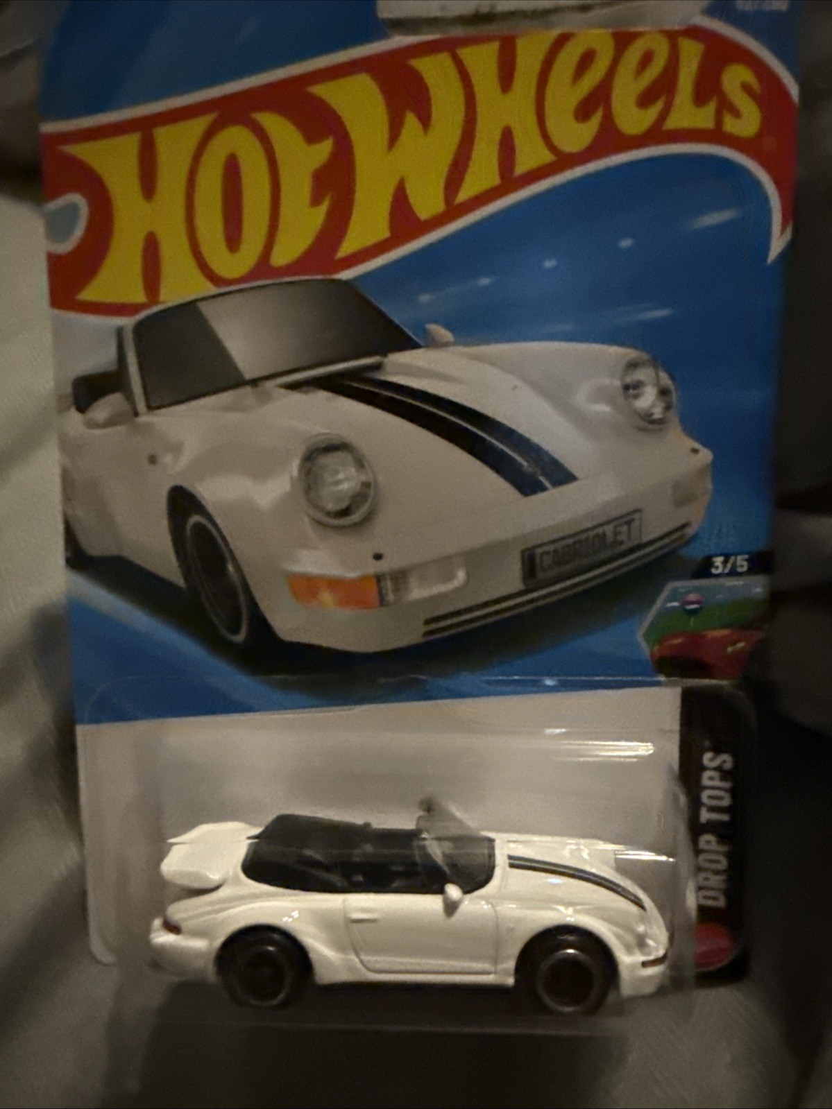 2026 Hot Wheels #52 Drop Tops 3/5 PORSCHE 911 TURBO CABRIOLET White NEW