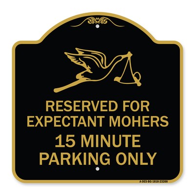 Reserved for Expectant Mothers 15 Minute Parking Only (With Stork & Baby Graphic