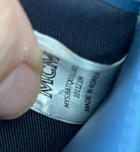 MCM Small Blue Vintage Denim Canvas Leather Monogram Logo Snap Wallet - Picture 14 of 19