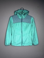 Free Country Girls Full Zip Fleece Hooded Lightweight Jacket Aqua size M 10/12 