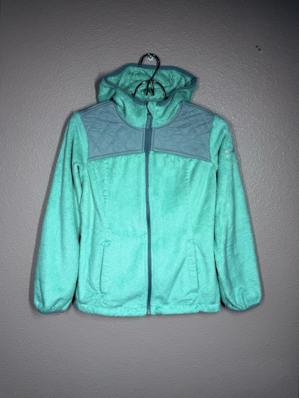 Free Country Girls Full Zip Fleece Hooded Lightweight Jacket Aqua size M (10/12)