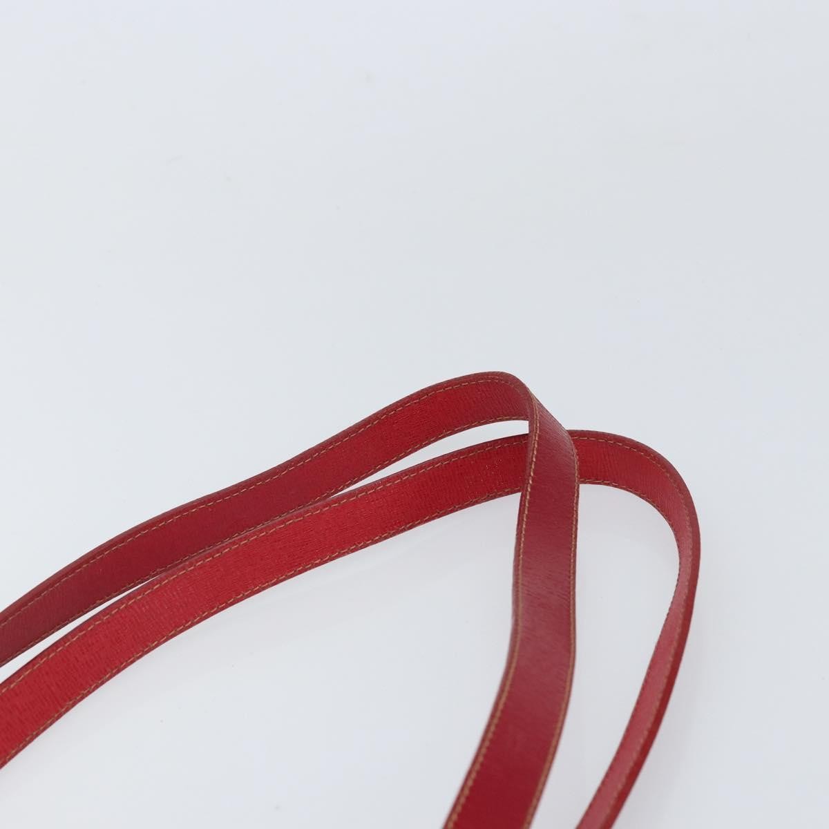 Burberrys Tote Bag Leather Red Gold Auth ka1838 thumbnail 8