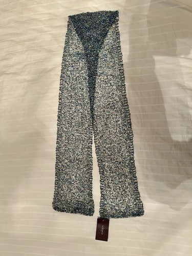 Sabira Blue Black Beaded Mesh Scarf 6”x72” NWT - Picture 4 of 6
