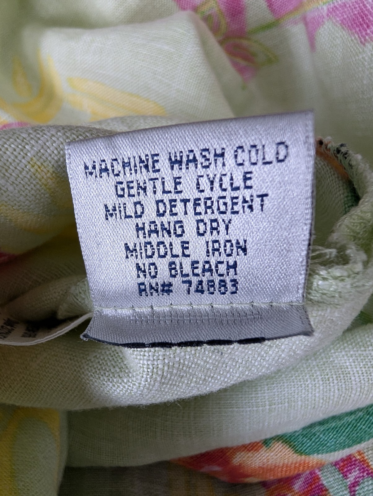 AKS Amy K Su Green Beachy Tropical Print 100% Linen Maxi Dress Size M