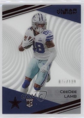 2020 Panini Chronicles Clear Vision Rookies Red /199 CeeDee Lamb #CV-13 RC 1g8h