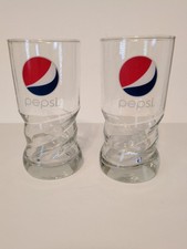 Vintage Pepsi 16 oz. Drinking Glasses with Swirl Base, Set of 2