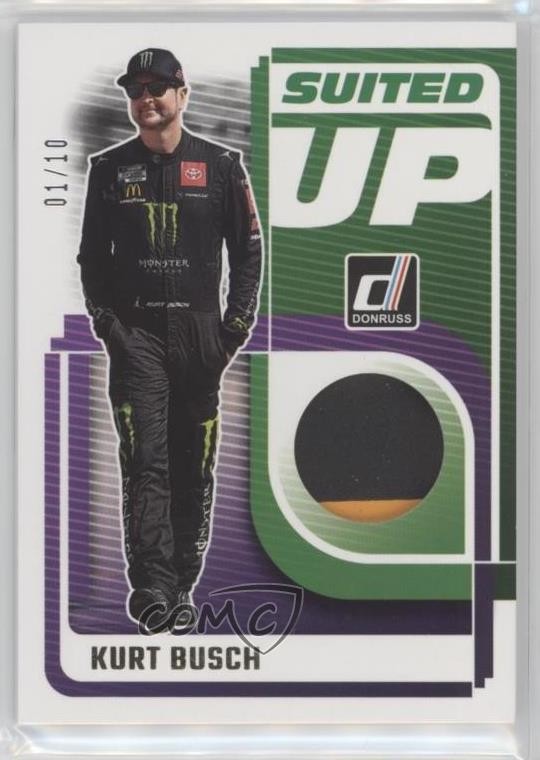 2025 Panini Donruss NASCAR Suited Up Swatches Gold /10 Kurt Busch #SU-KUB