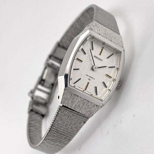 SEIKO 17-3280 20 Jewels Timeless watch Square Oval Silver Hand-wound Vintage - Picture 5 of 24