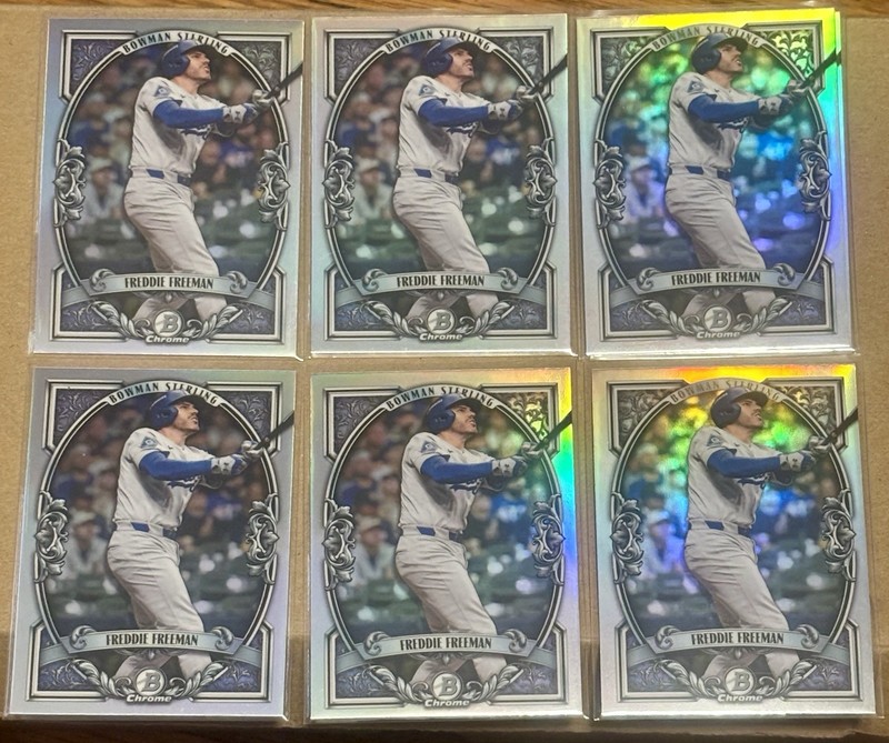 2026 Bowman #BST-2 Freddie Freeman Bowman Sterling Refractor (6)card Lot