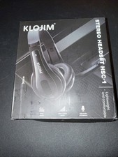 KLOJIM Wired Headset, 3.5mm Stereo Headphones One Size, Black New