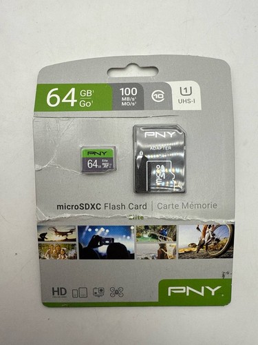 PNY Elite 64GB microSDXC UHS I U1 Class 10 Flash Memory Card with SD Adapter - Picture 9 of 12
