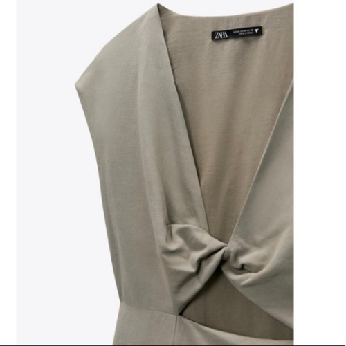 Mini abito corto misto lino Zara nuovo con etichetta preferito blogger taglia XS donna - Foto 8 di 8