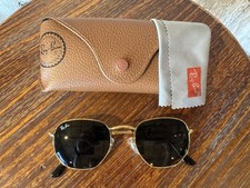 Ray-Ban Unisex Hexagonal Sunglasses Gold Frame, Green Lens