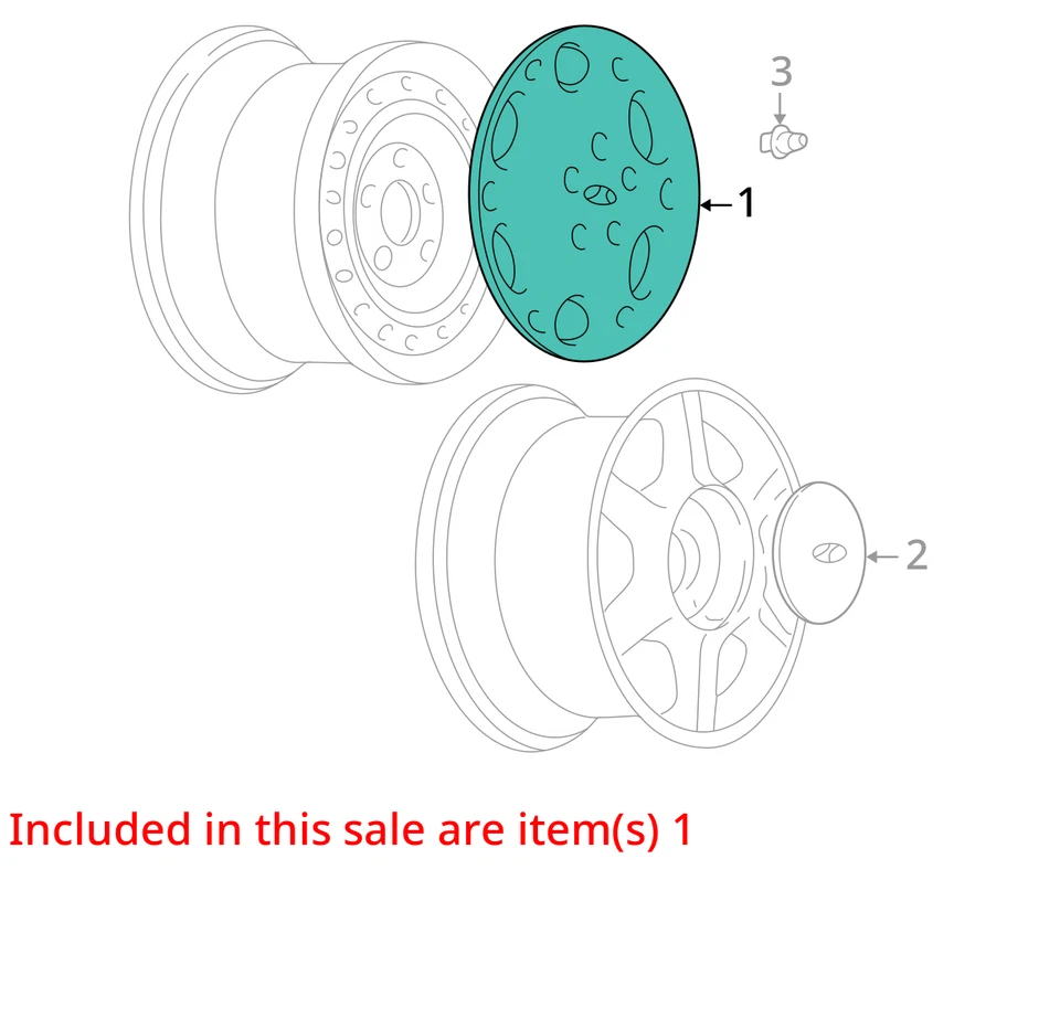 Pontiac Oldsmobile Grand Am Alero 1996-2005 cubierta ASM WHL TR PLATA SP 9592628 Foto 3 de 4
