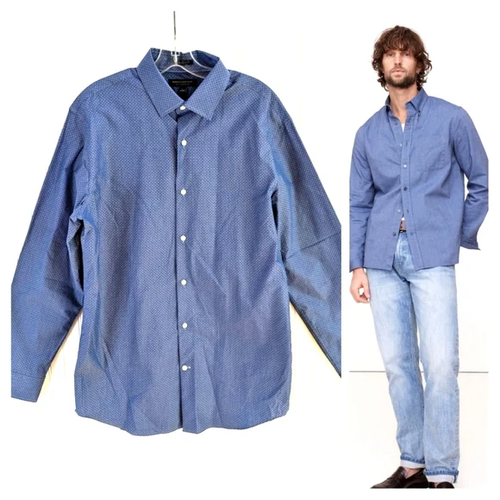 Banana Republic GeoBlue geknöpftes Herrenhemd Größe Large - Bild 1 von 5