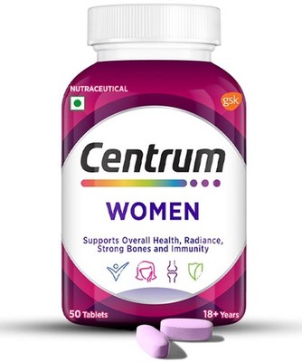 Centrum Women Multivitamin Tablets 50 Count Daily Nutrient Support Veg