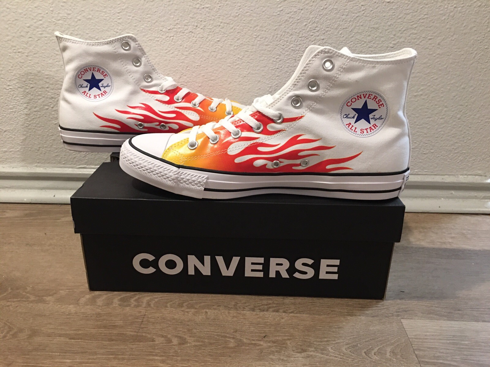 converse flames white