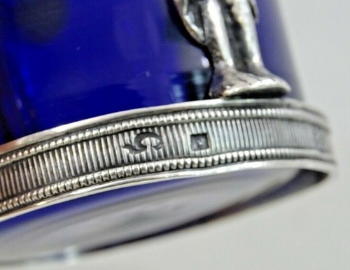 RARA LAMPADA VEGLIA ICONA ARGENTO 18 secolo LAMPADA VETRO BLU FODERA sterling - Foto 4 di 12