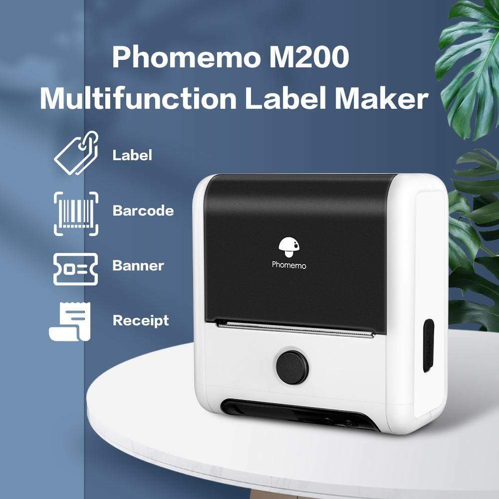Bluetooth Thermal Label Printer 20mm-75mm Wireless Photo Printing Machine in White  