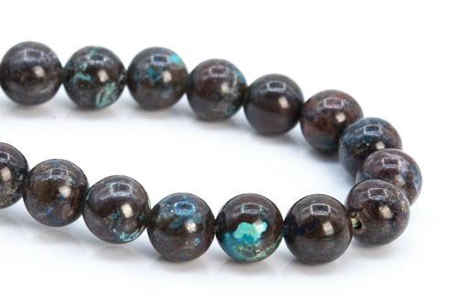 6MM Genuine Natural Deep Brown Azurite Malachite Quartz Round Loose Beads - Picture 4 of 4